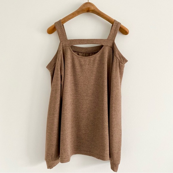 Cozy Fall Cold Shoulder Long Sleeve Top Size XL - Picture 3 of 4